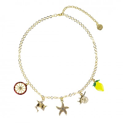 Collana con 5 charms - CL138G