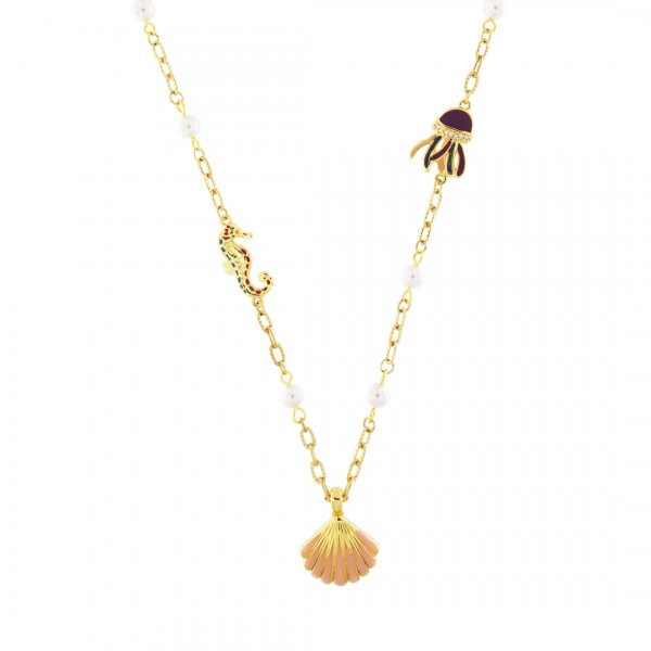 Collana in metallo anallergico con placcatura oro - CL337