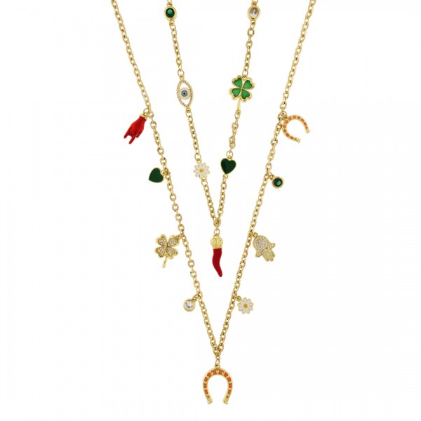 Collana in metallo anallergico con placcatura oro - CL346