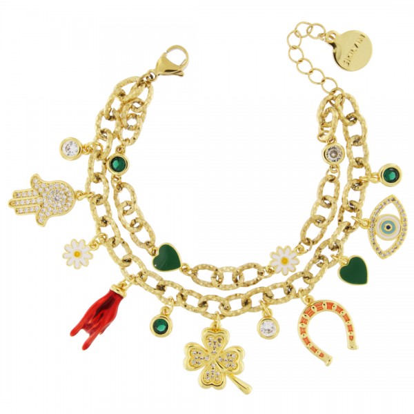 BRACCIALE IN METALLO ANALLERGICO CON PLACCATURA ORO - BC345G