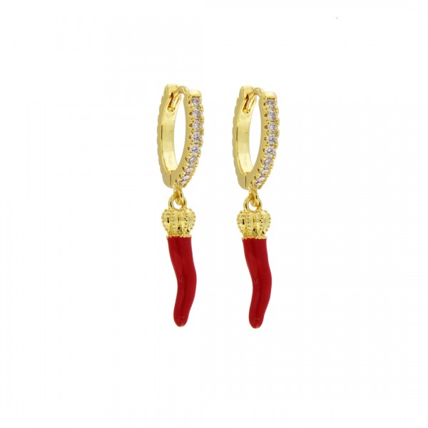 ORECCHINI IN METALLO ANALLERGICO E PLACCATURA ORO CON CHARM - OR340