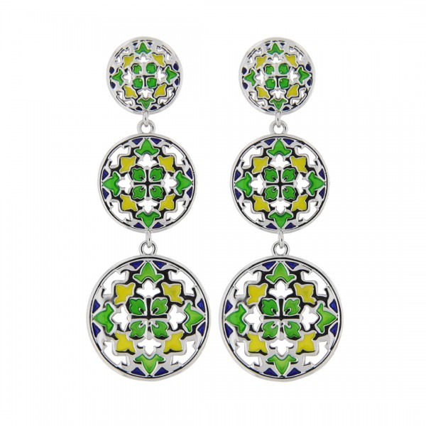 ORECCHINI IN METALLO ANALLERGICO CON CHARM MAIOLICHE - OR323L