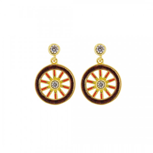 ORECCHINI IN METALLO ANALLERGICO CON CHARM RUOTA - OR353