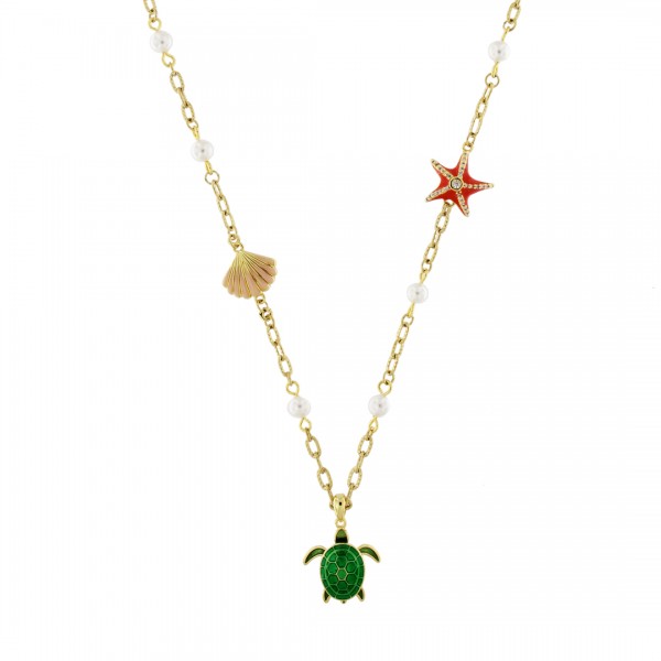 Collana in metallo anallergico con placcatura oro - CL335