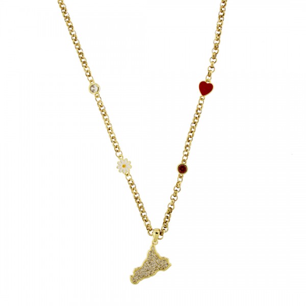 COLLANA IN METALLO ANALLERGICO CON CHARMS - CL351