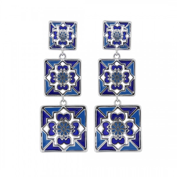ORECCHINI IN METALLO ANALLERGICO CON CHARM MAIOLICHE - OR325L