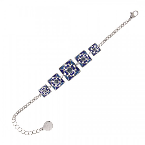 BRACCIALE IN METALLO ANALLERGICO CON ELEMENTI MAIOLICHE SICILIANE - BC325
